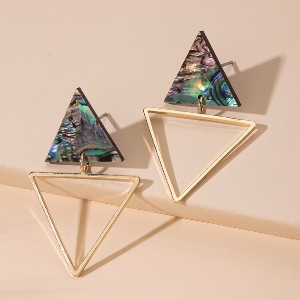 ❤️ FREE Triangle Drop Boho Peasant Art Chic Glam Hipster Hip Minimalist Earrings